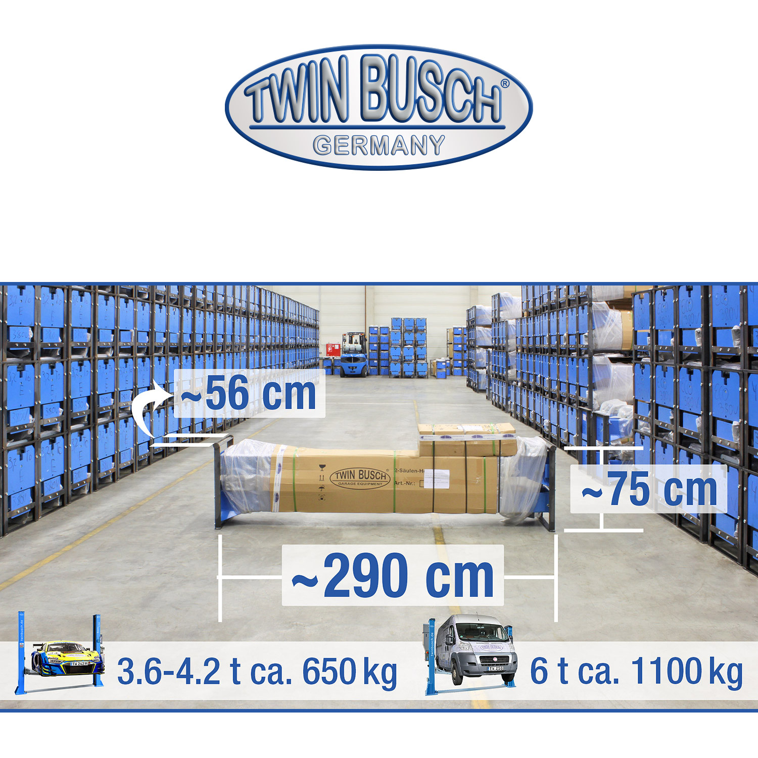 TW242E-230-G: 2-koloms hefbrug Basic-Line 4.2 T - GREY-Line - Afbeelding 13