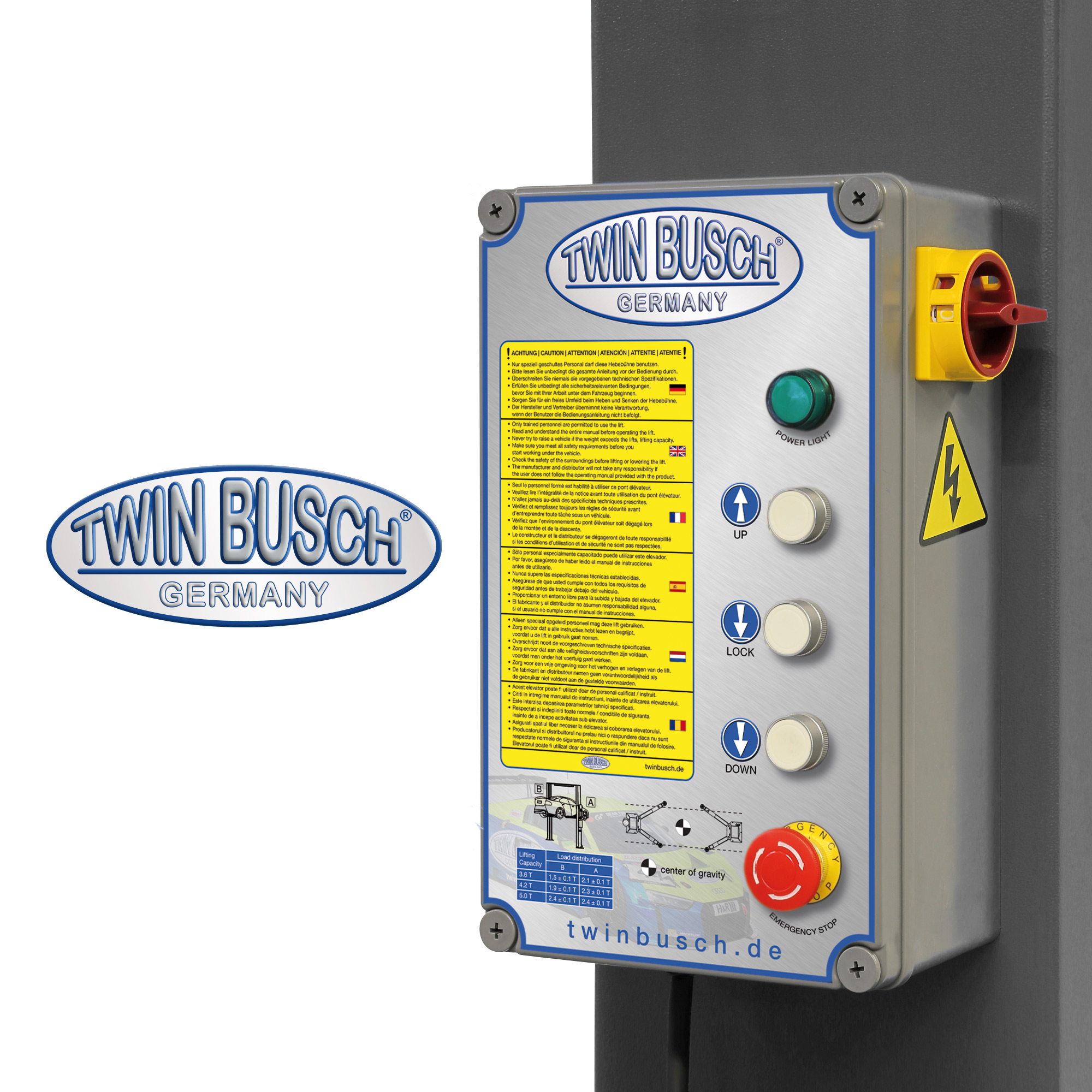 TW242E-230-G: 2-koloms hefbrug Basic-Line 4.2 T - GREY-Line - Afbeelding 4