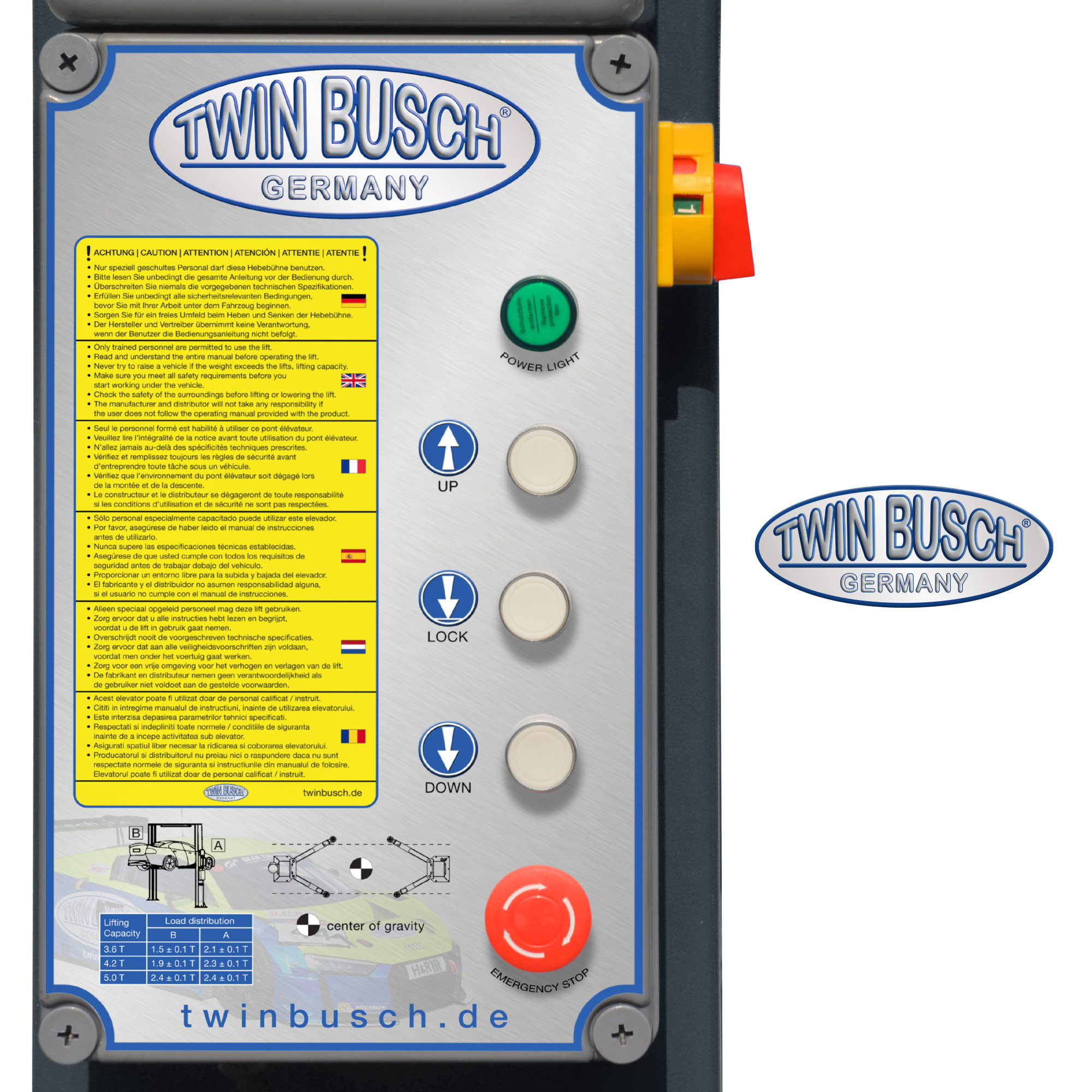 TW242PE-G: 2-koloms hefbrug 4,2 T - Profi-Line - Grey-Line - Afbeelding 3