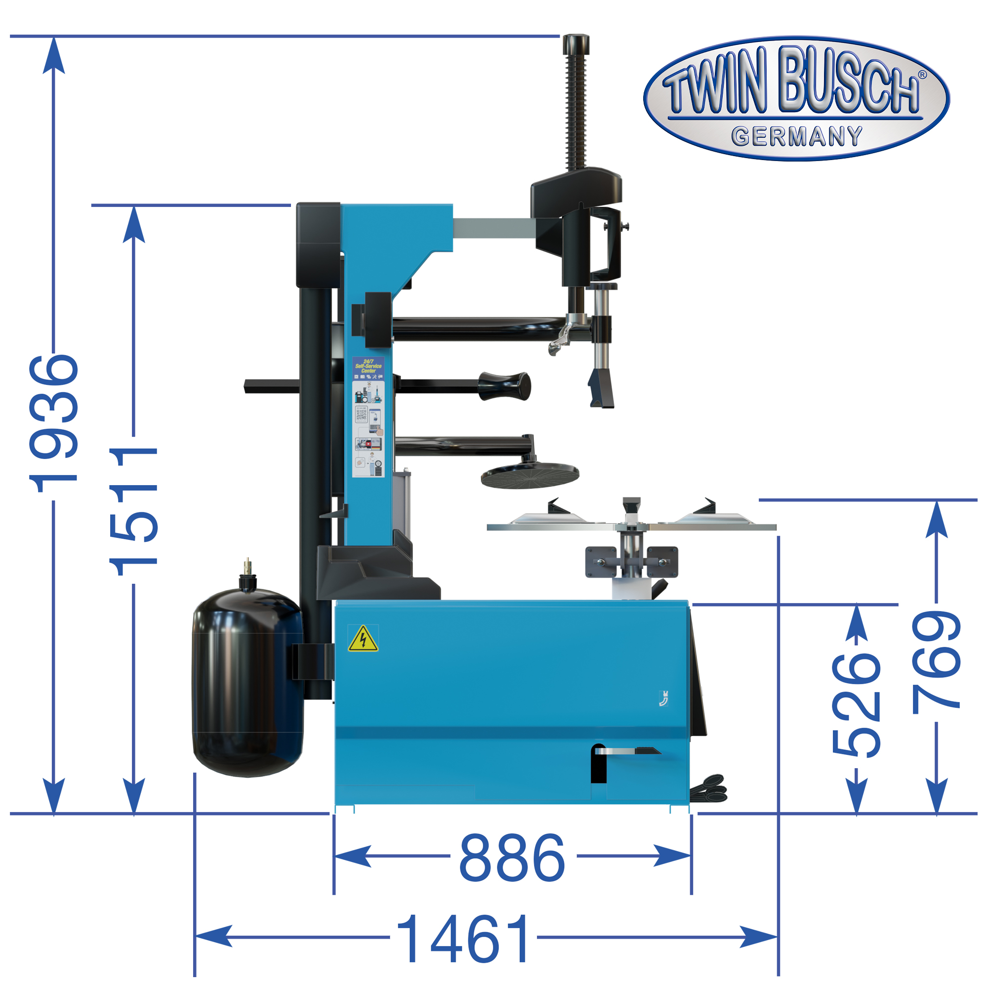 Bandenwisselaar Twin Busch TWX-36-400 – semi-automatisch – Hulparm – 400 V - Afbeelding 20