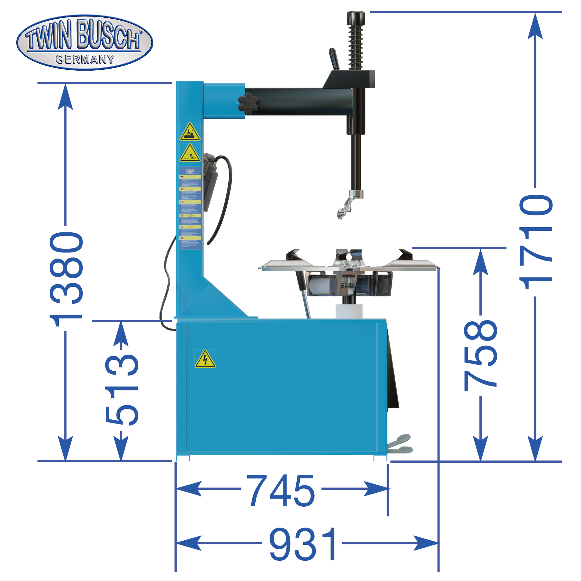 Bandenwisselaar Twin Busch TWX-610 – BASIC-Line – semi-automatisch - Afbeelding 11