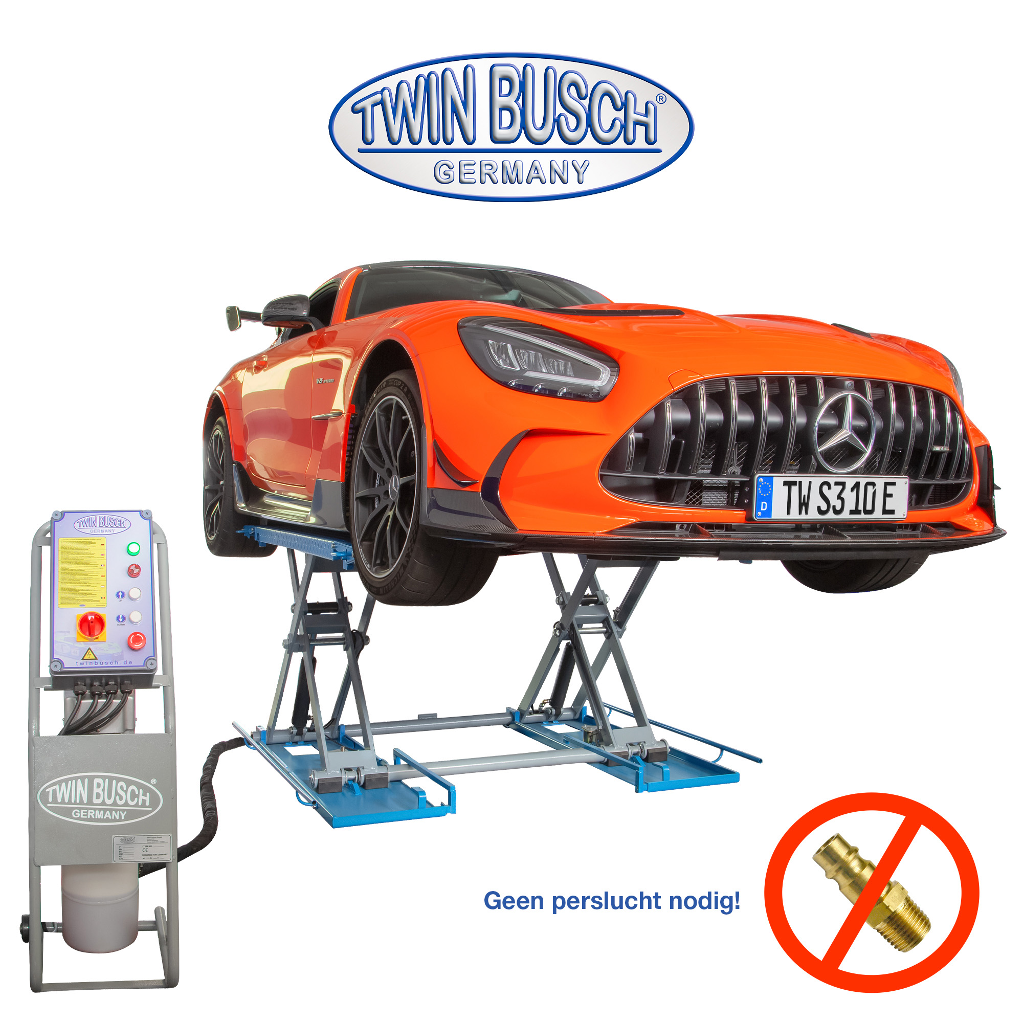 TWS3-10E – Mobiele Schaarhefbrug – 3 Ton – Hefhoogte 1 Meter – 400V