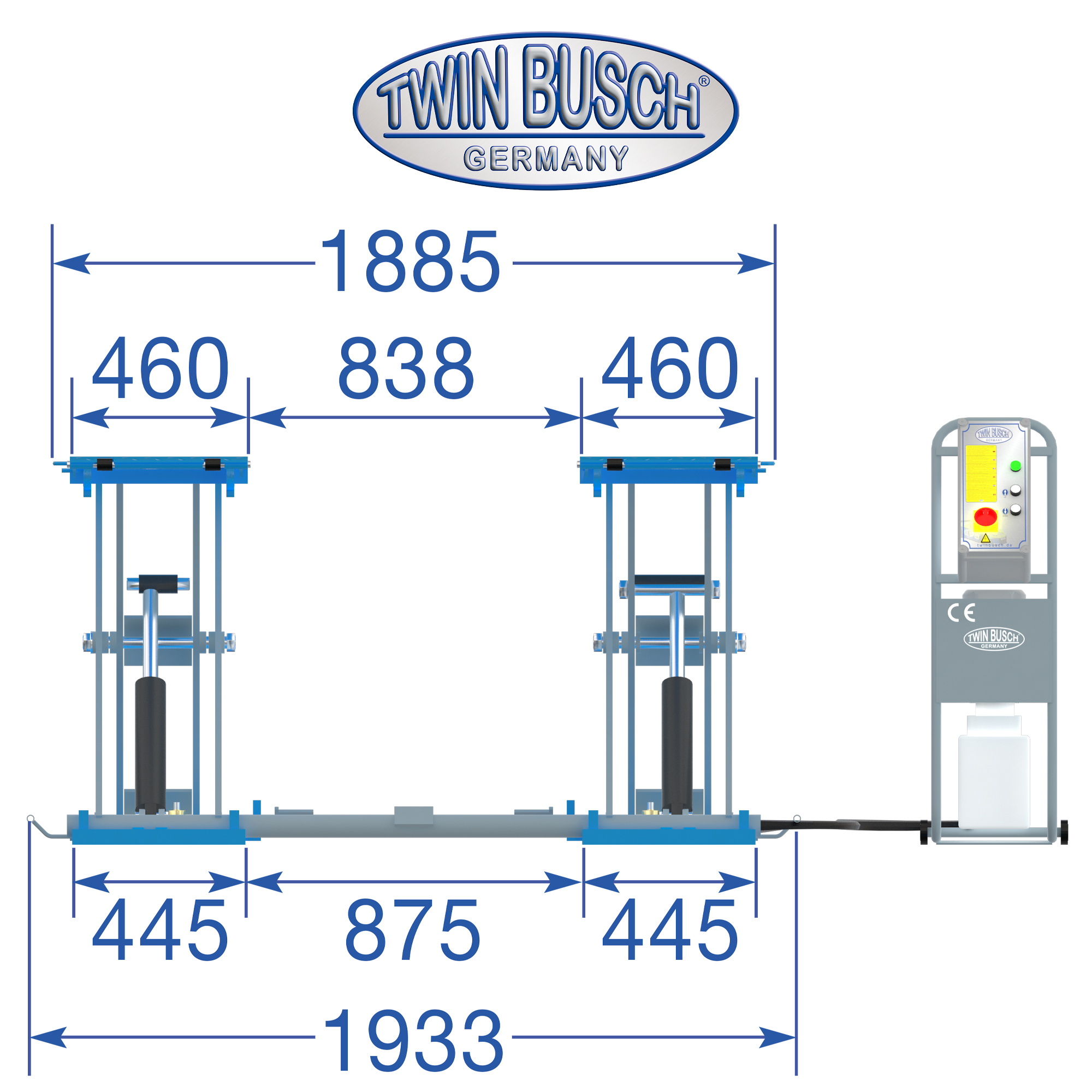 TWS3-10E – Mobiele Schaarhefbrug – 3 Ton – Hefhoogte 1 Meter – 400V - Afbeelding 17