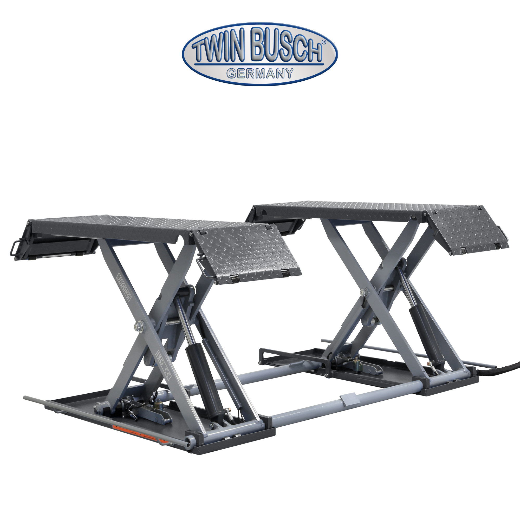 Schaarhefbrug Twin Busch TWS35-10E-G – 3,5 T – Hefhoogte 1 m – Grey-Line - Afbeelding 8