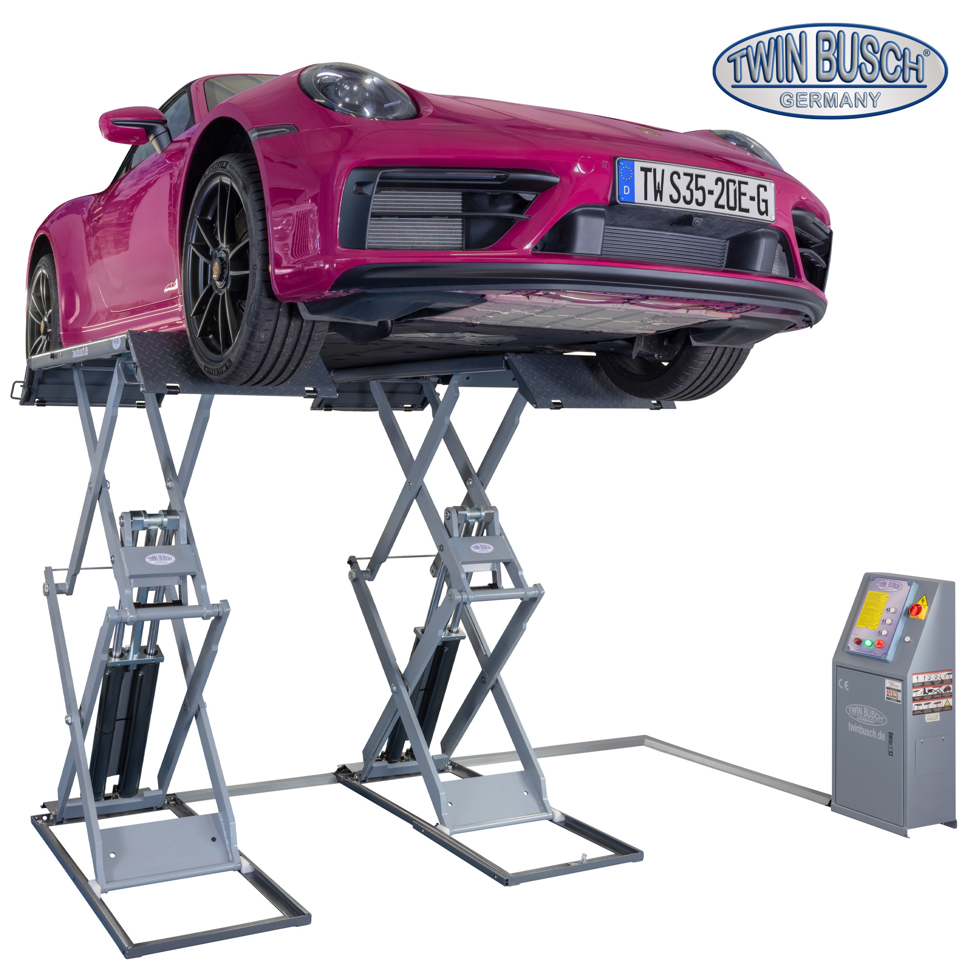 Schaarhefbrug Twin Busch TWS35-20E-G – 3,5 T – Hefhoogte 2 m – Grey-Line - Afbeelding 13